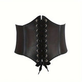 Black Faux Leather Corset Inspired Belt