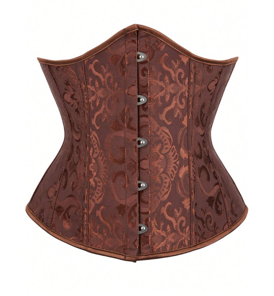 Underbust classique Effet Brodé – Marron
