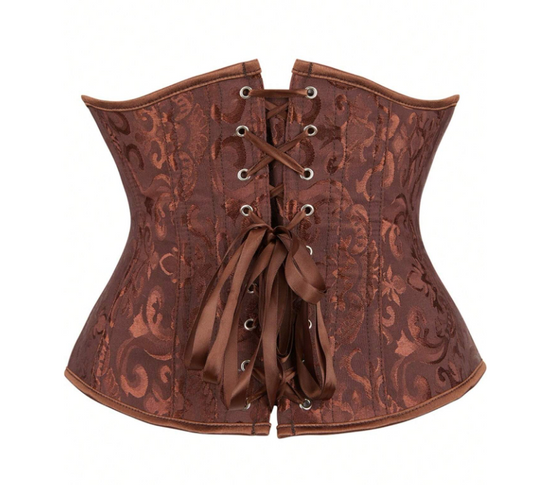 Underbust classique Effet Brodé – Marron