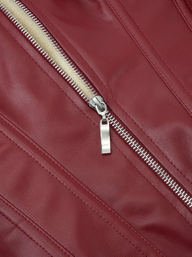 CORSET BUSTIER EN SIMILICUIR ROUGE