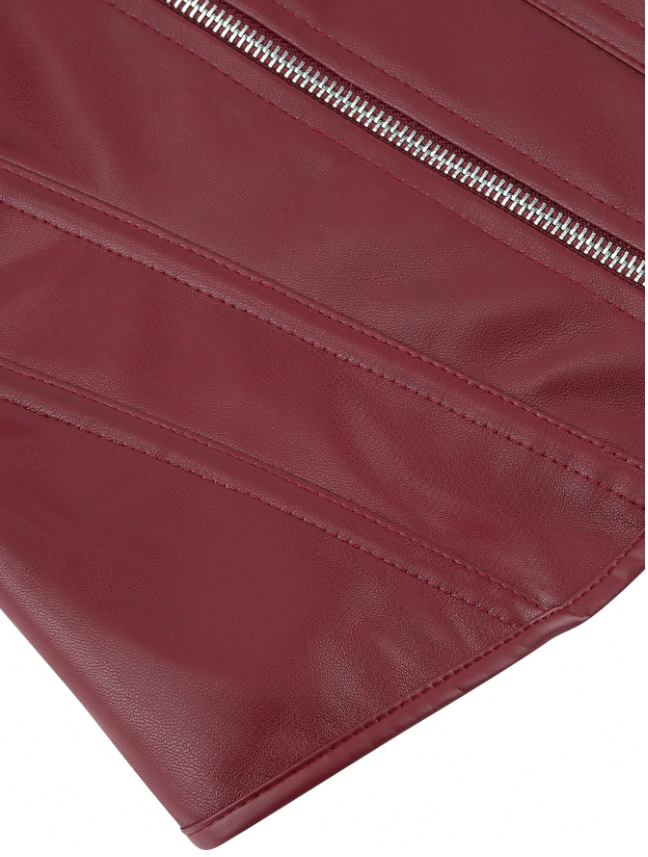 CORSET BUSTIER EN SIMILICUIR ROUGE